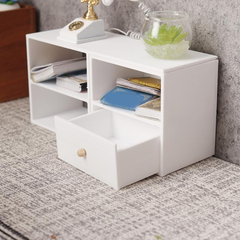 Simulation Doll House Furniture Mniature Storage Cabinet Unit Model Figurine For 1/12 Scale Model Scene Display Props