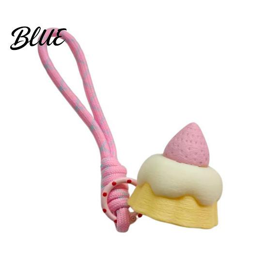 Lightweight Lanyard Keychain Pendant 3D Printing Strawberry Cake Design Decompression розовый