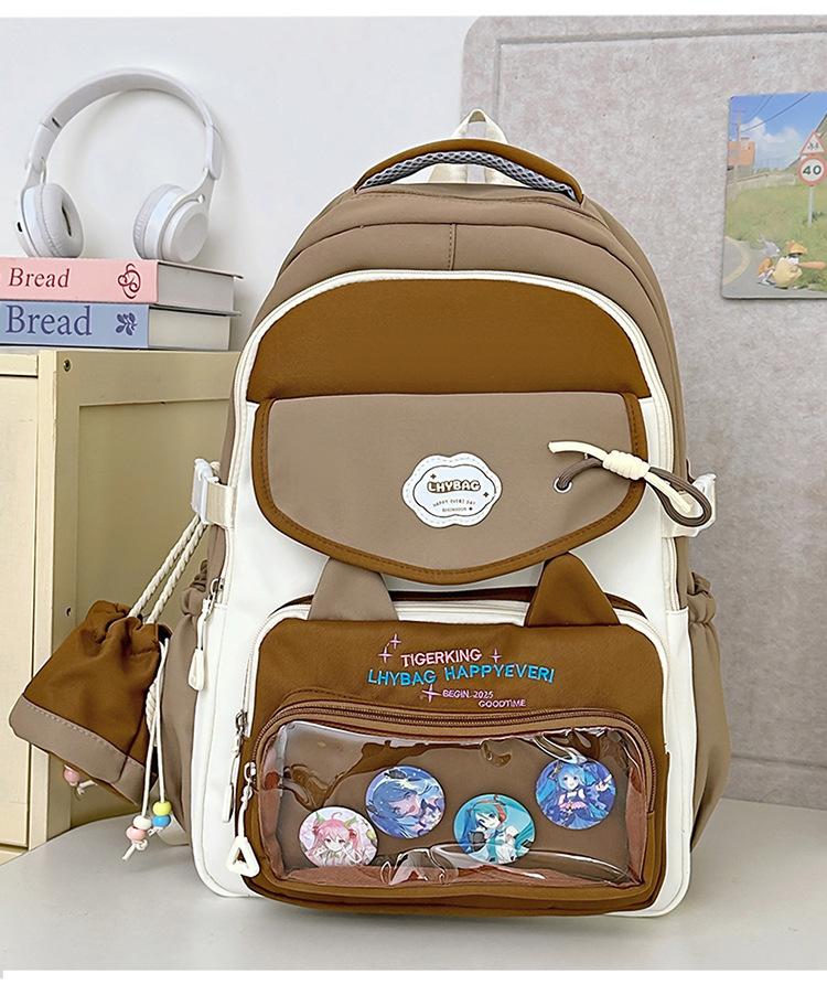 The Korean version of the schoolbag is fresh and painful, and the large-capacity female high school student campus has multiple compartments.