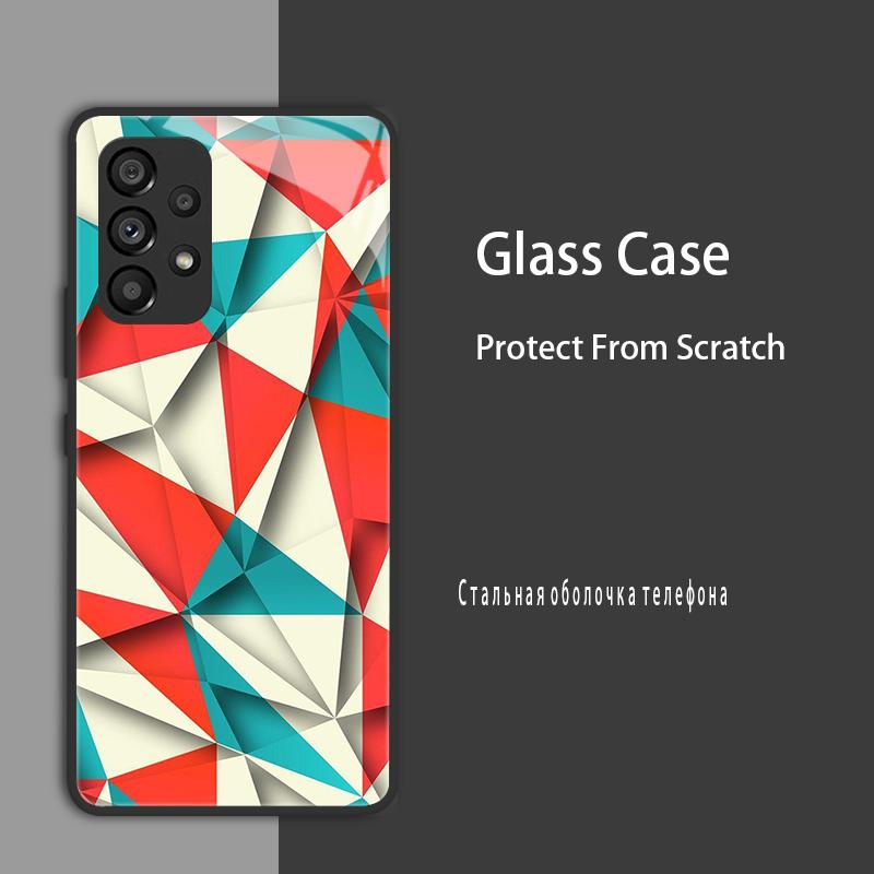 For Samsung Galaxy A52 A52S A53 Case Cover Tempered Glass Case Hard Coque Bumper For Samsung A33 A73 A13 A72 4G 5G Protect Case