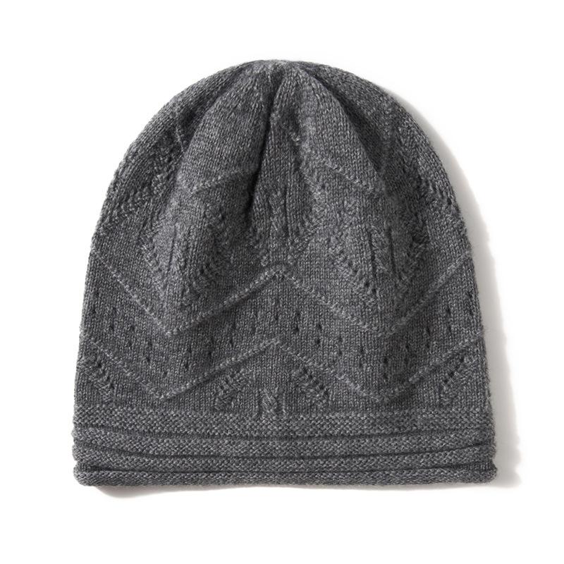 Cashmere Autumn and Winter New Style Women's High End Solid Color Warm Fashion Knitted Casual Curled Lotus Top Hat