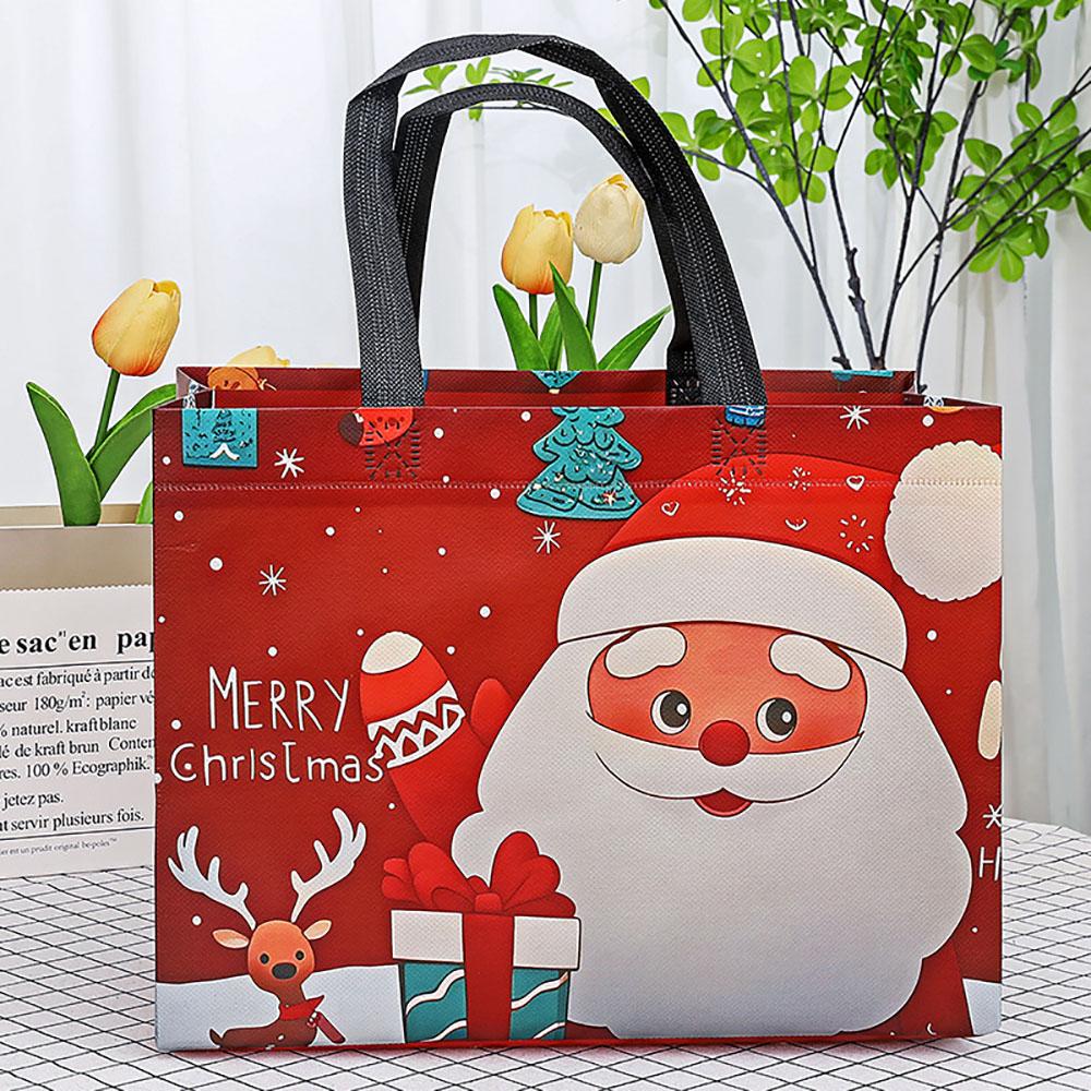 New Christmas Gift Bag Non-woven Santa Snowman Xmas Tree Tote Bags Candy Gift Packaging Bag Shopping Bag Xmas 2026 New Year Bags