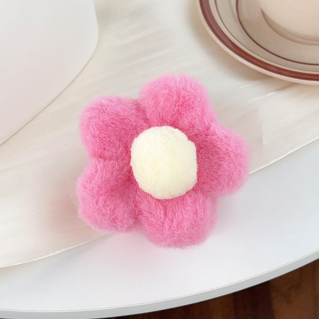 Cute Autumn And Winter Plush Flower Sweet Shark Clip Headwear For Women