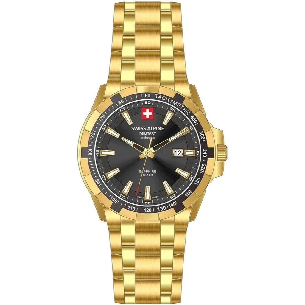 

Swiss Alpine Military Star Fighter Оригинальные часы из нержавеющей стали с черным циферблатом, кварцевые 7044.1217 100M, мужские чёрный