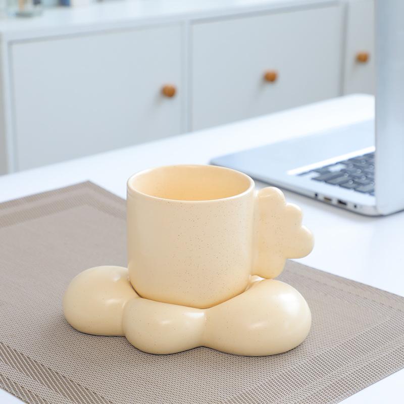 

Керамическая кофейная чашка, блюдце, чашка, поставка, чашка для завтрака в стиле ветра, милая чашка для пары 320ml