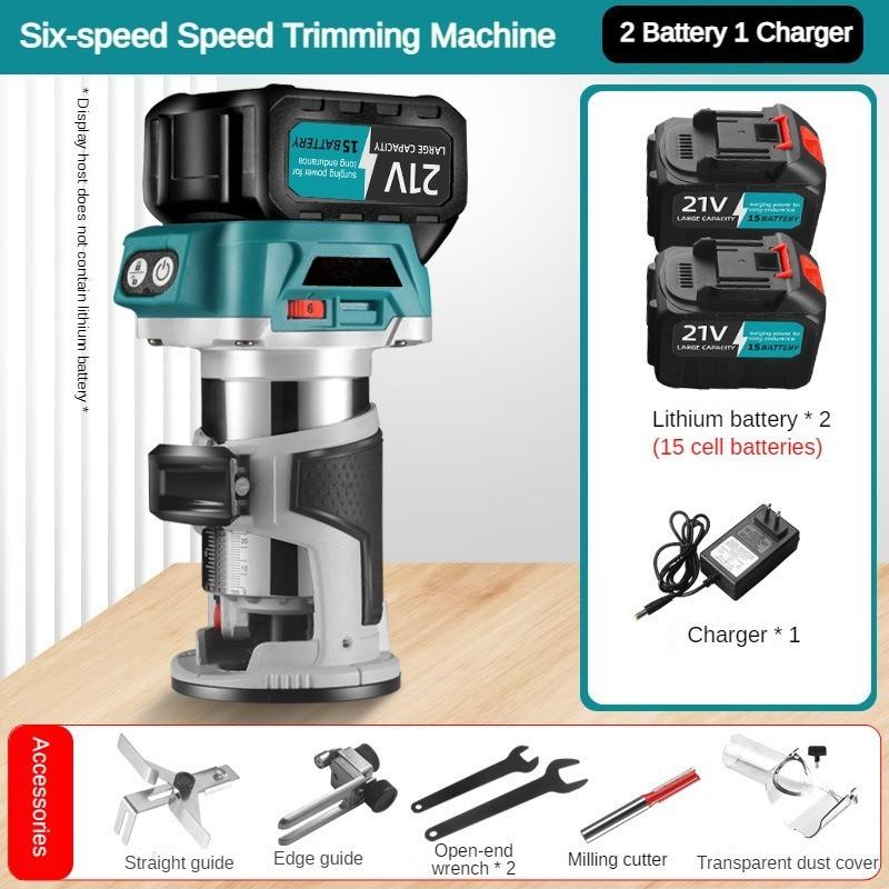 Brushless Electric Edge Trimmer Multifunctional Handheld Engraving Machine Rechargeable Woodworking Slotting Tool