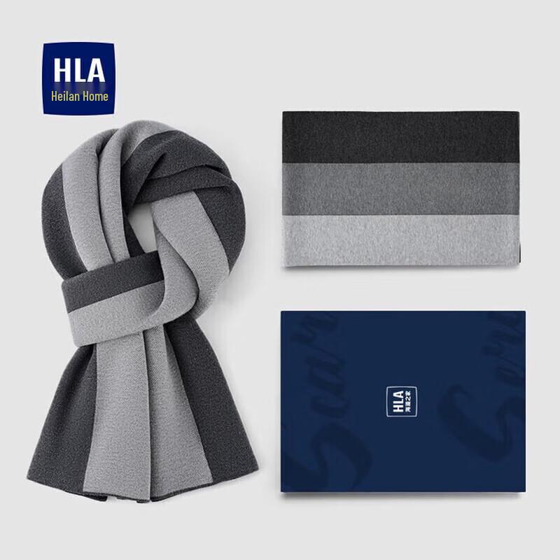 

Мужской вязаный шарф из смесовой шерсти HLA One Size