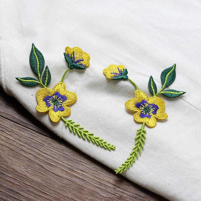 2 Stück Blumen Stickerei Aufnäher Für Kleidung DIY Handgenähte Aufnäher Dekorative Accessoires Für Kleidung Taschen Parches Para Coser