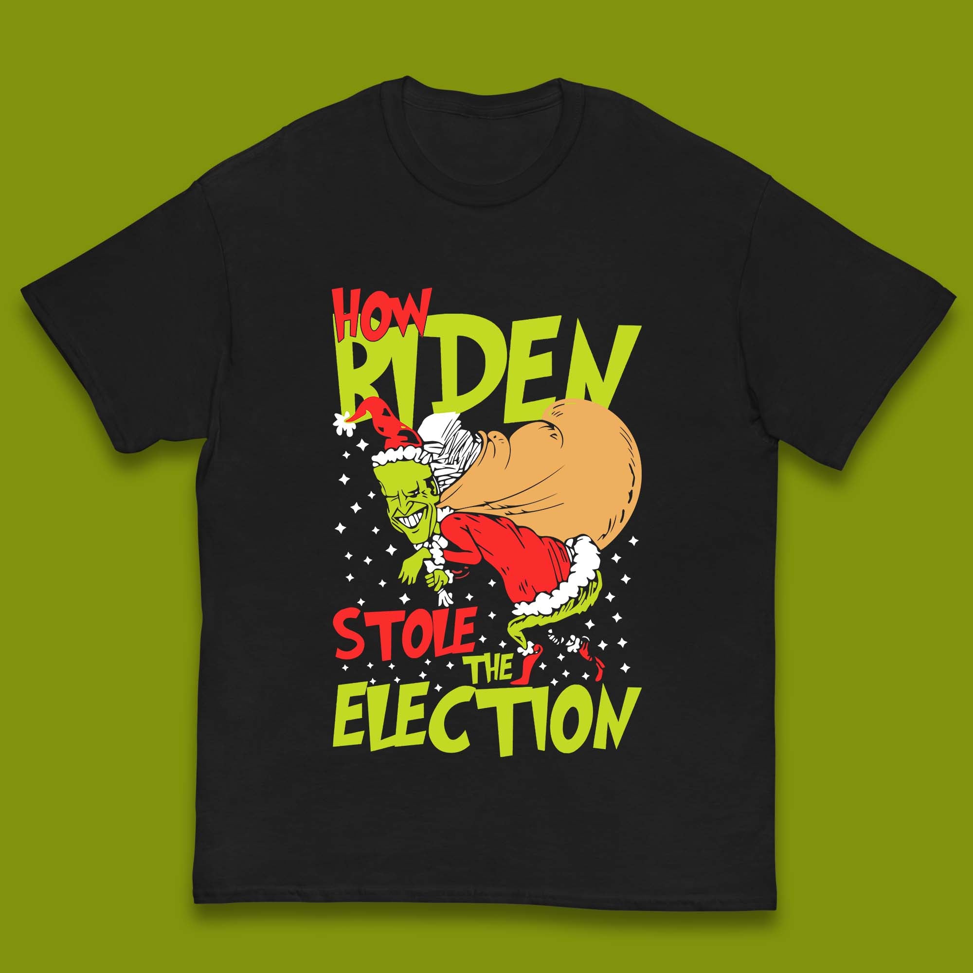 How Biden Stole The Election Christmas Grinch Kids T Shirt 160