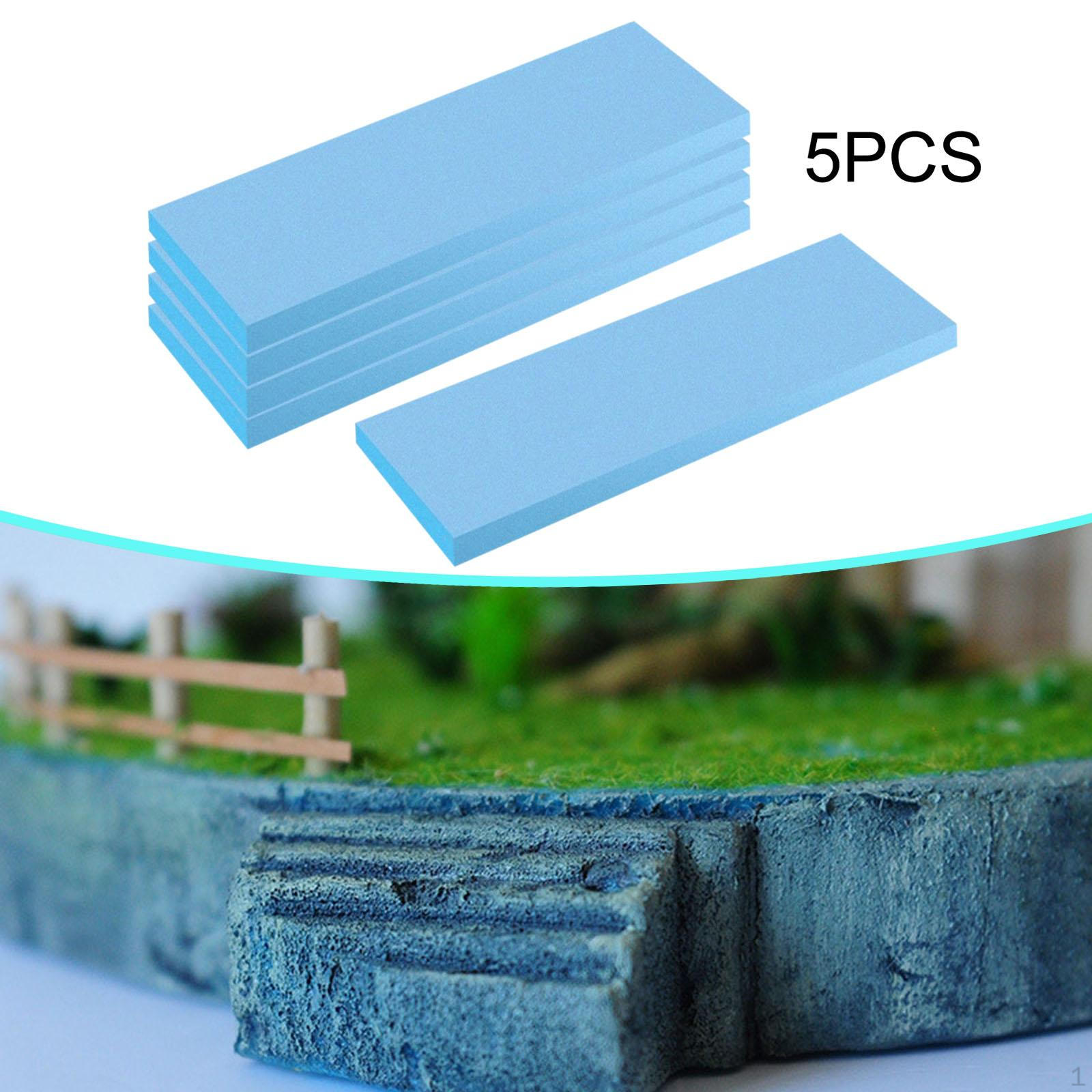 

5 Pieces Foam Blocks Diorama Base Plate Cuttable Blank Sheets for Miniature Landscape Model 2cm Thick