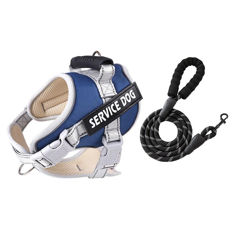 No Pull Dog Vest Harness Service Dog Chest Collars Puppy Accessories Tactical Train Medium Small Leash Set For All Breeds Dogs