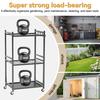 Garden Organizer Tool Organizer, 35-Slot Steel Rolling Rack with Wheels, Adjustable Feet Yard Sturdy Holder for Shovels, Rakes, Brooms and