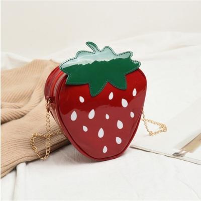 Oblique Span Chain Bag Summer New Trendy Three-dimensional Cartoon Strawberry Shoulder Bag Women's Bag Commuter Versatile Bag