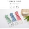 Reusable Waterproof Household Rubber Cleaning Gloves, Long Cuff, Thin Dishwashing Gloves 3-Pairs (3 Morandi Long)