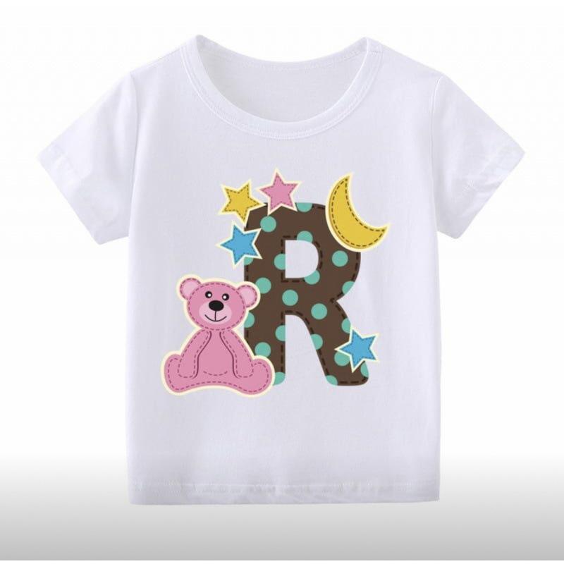 26 English Alphabet Cartoon Printed T-Shirt Children'S Jacket