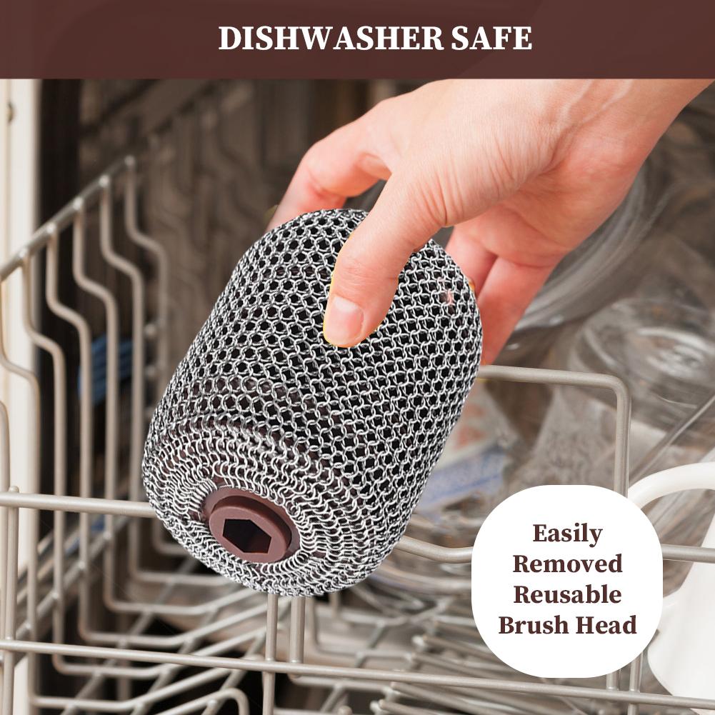 NEU Elektrische Grillbürste Haushalt Wiederaufladbar Edelstahlwalze Grill Tragbarer Outdoor-Reiniger Reinigungsbürste mit LED