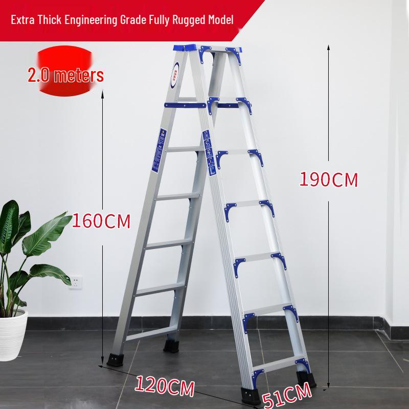 Утолщенная алюминиевая телескопическая А-образная лестница Wangjin: Многофункциональный, Портативный, Бытовое и Инженерное Использование в Помещении