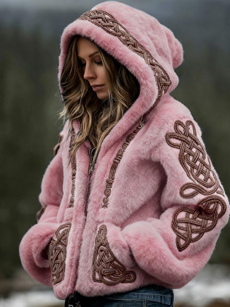 Damen Schneeflocke 3D-Druck Flanell Reißverschluss Kapuzenjacke Winter Warm Fleece Hoodie Lässiger Langarmmantel S-5XL