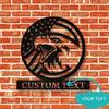 Personalized American Flag Eagle Metal Sign Custom Family Name Address Plaque Patriotic Decor Classic Style Holiday Gift Wall Art