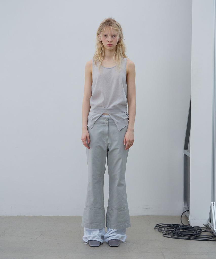 LCDC™ Layered Hem String Pants (Light Gray)
