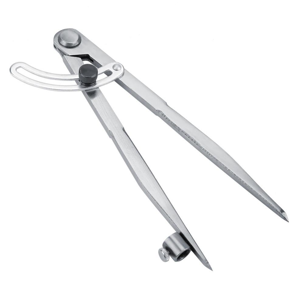 Silver Adjustable Compass Leather Divider Woodworking Compass Rotating Tool Woodworking