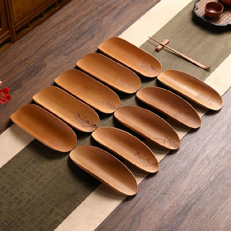 3Pcs Bamboos Teas Utensils Collection Feature Flower Engraving Smooth Craftsmanship For Safe Handling And Pleased Teas Experiences