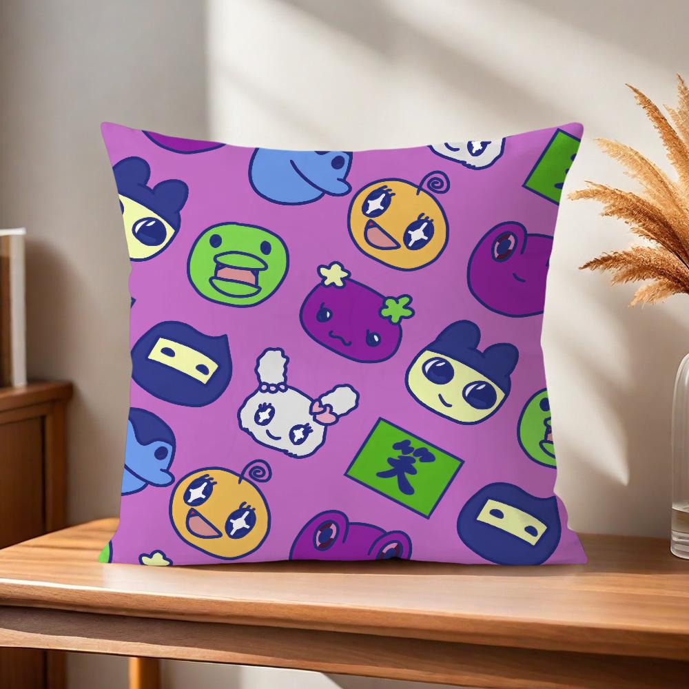 Cute Cushion Cover Comfortable Soft Pillow Case for Sofa Living Room Home Office Decor and t-Tamagotchi Protective Covers