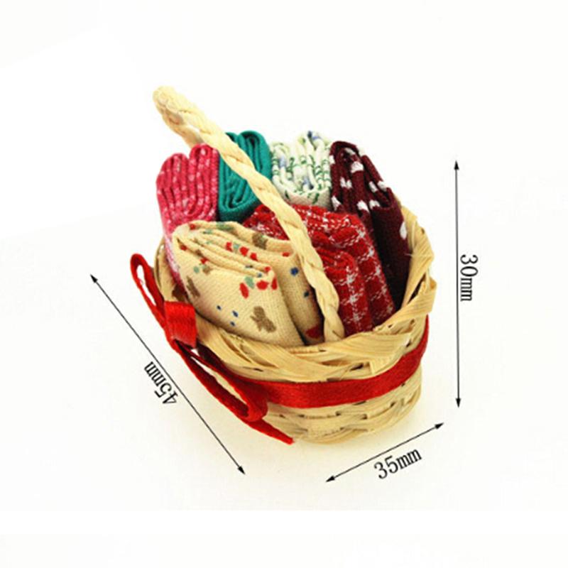 1:12 Mini Simulation Artificial Fruits Vegetables Doll House Furniture Decor Bamboo Basket Miniature Accessory For Children Kids