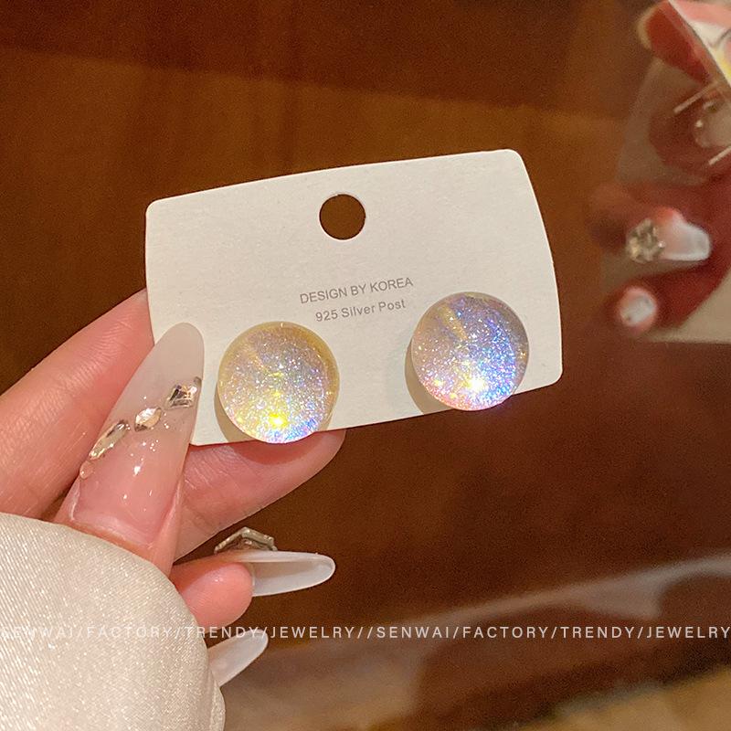 Sommer Dopamin Sternenhimmel farbene Steckerohrringe weibliches Designgefühl passend für den Sommer farbige Harzohren