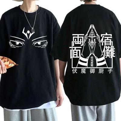 Anime Jujutsu Kaisen Ryomen Sukuna Eyes T-shirt Summer Unisex Women Short Sleeve Graphics T-shirts Couples Oversize Tops Streetwear