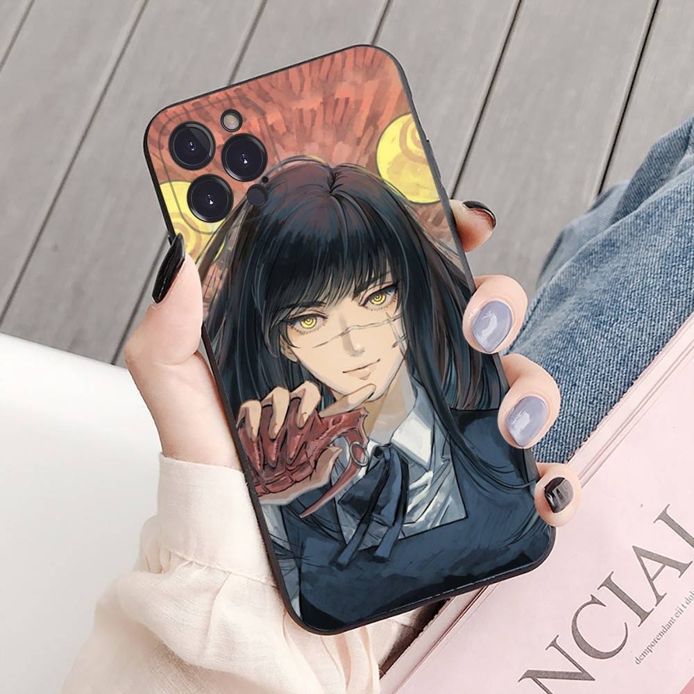 Amine Girl Mitaka Asa Chainsaw Man Phone Case For IPhone 16 15 8 7 6 6S Plus X SE XR XS 14 11 12 13 Mini Pro Max Mobile Case