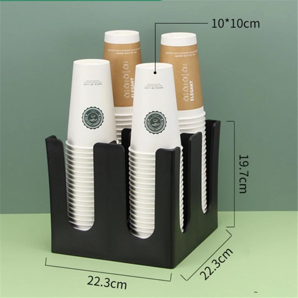 Plastic Disposable Cup Holder 2/4 Grids Counter Paper Cup Stand  for Coffee Milk Tea Shop Bar