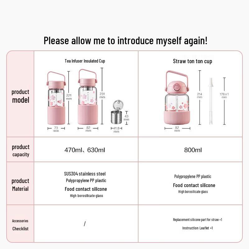 Buydeem Portable Tea Infuser Glass Mug