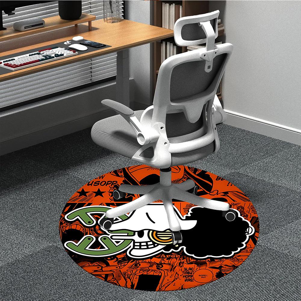 

1pc One Piece Skull Office Round Area Rug, Under Office Chairs Bedroom Living Room Home Decor, Room Deco, Available in Various Sizes122 80cm by 80cm