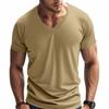 T-shirt Homme Style Américain Col en V Séchage Rapide Respirant Décontracté Sport Manches Courtes Homme