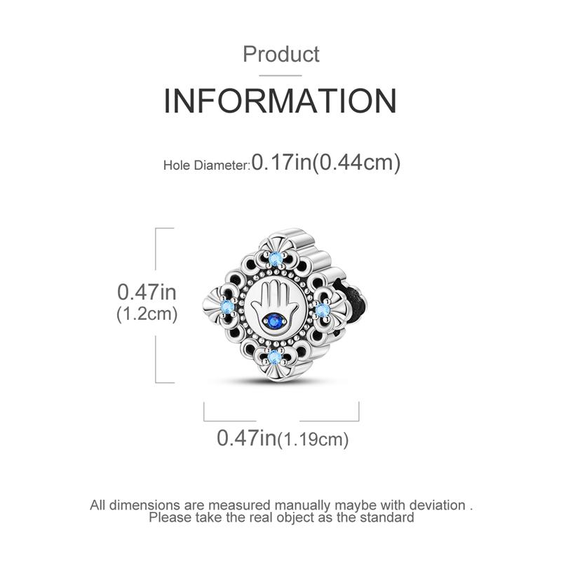 Original Charms Copper Blue Fatima'S Hand And Eyes Beads Fit Charms Plata Bracelets For Women Women Jewelry Making Diy
