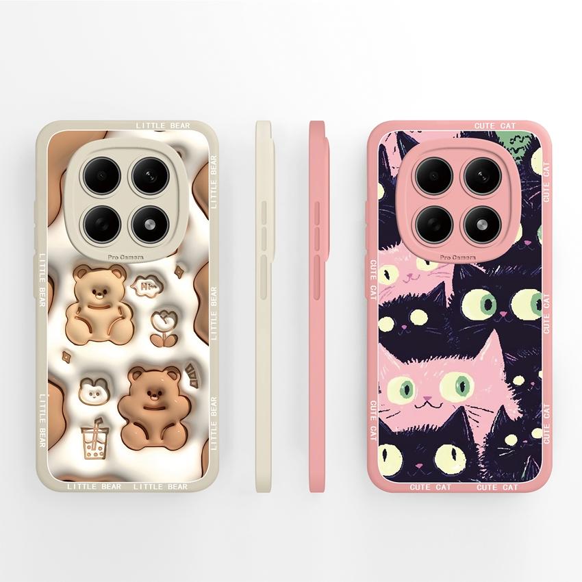 Per Custodia Redmi Note 15 Pro 4G 5G Note 15 15Pro+ 15R Cover Telefono Gatto Carino Silicone Liquido Morbido Paraurti Protettivo per Redmi Note15 Pro Guscio Leggero