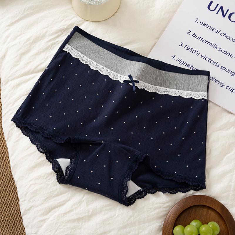 Big Size Lady Spring and Autumn Pure Cotton 10A Antibacterial Extension Crotch High Waist Small Flat Angle Briefs