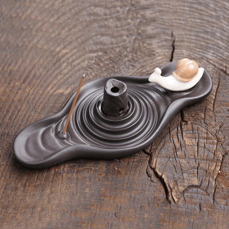 Purple Sand Backflow Incense Burner Home Decoration, Creative Snail Backflow Incense Holder Thread Incense Stick Incense Burner