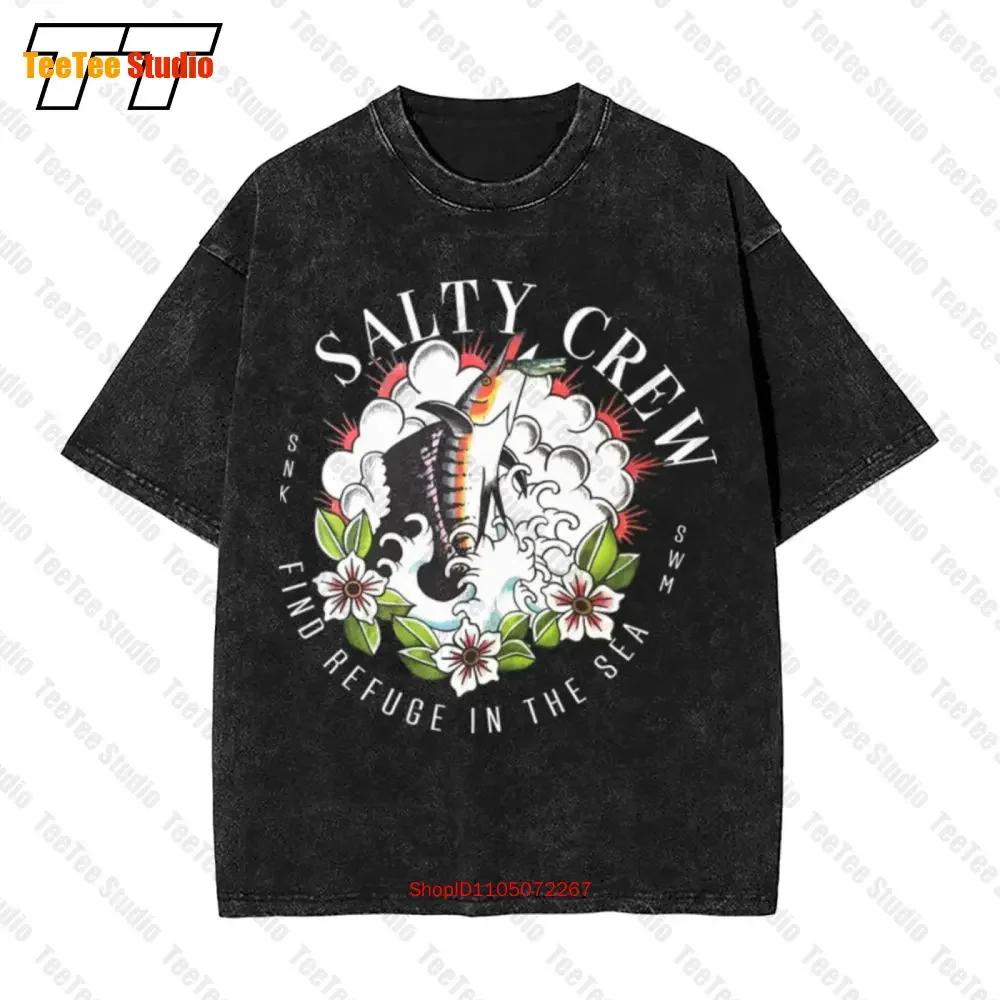 Floral Marlin Black Salty Crew Vintage Oversized TShirt Size Medium BXE S