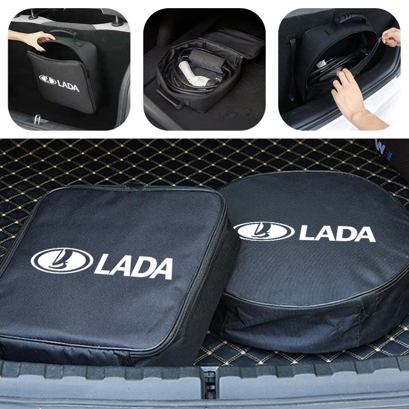 EV Car Charging Cable Storage Bag Waterproof Rechargeable Gun Organizer For Lada Niva Vesta Granta Riva Samara Priora 4x4 Urban