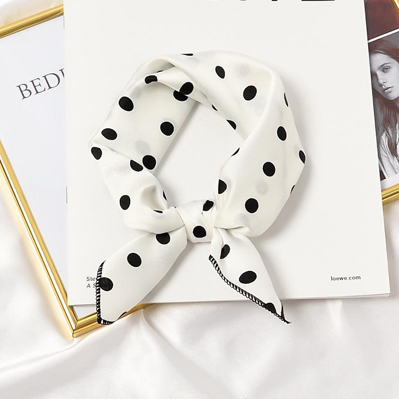 New Fashion Dots Silk Square Scarf Women 50cm Neck Head Scarfs Office Lady Hair Kerchief Shawl Head Tie Handkerchief