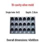 Xihe 18-Cavity Large Olive Baking Mold