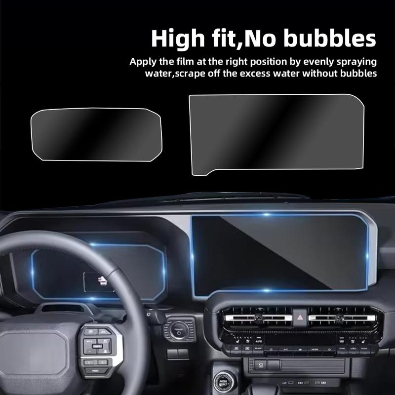 For Toyota Land Cruiser Prado 2024 2025 Navigation Instrument Screen Protector HD Tempered Glass Film with Foam Box Packaging.