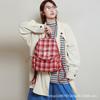 A Niche Retro Checkered Backpack for Women, A Casual Schoolbag for Autumn and Winter