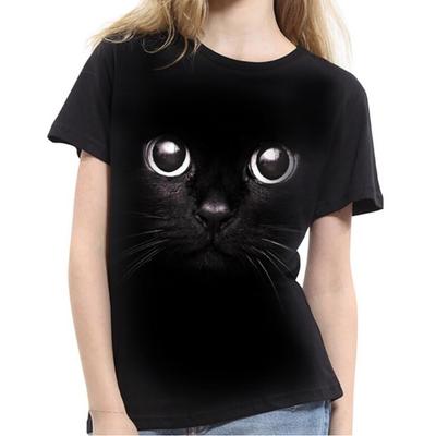 Funny Men Boys 3D Cat Printed Short Sleeve T-Shirt Tops Blouse Animal Lover Gift