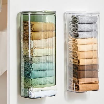 Wall Mount Storage Box Clear Visible Hollow Bottom Dustproof Socks Briefs Panties Underwear Organizer Holder Container