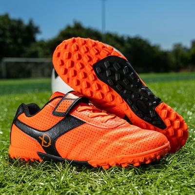 Hot Sale Turf Soccer Shoes For Kids Fashion Orange Children Soccer Cleats Football Shoes Boys Futsal Sneaker Zapatos De Futbo