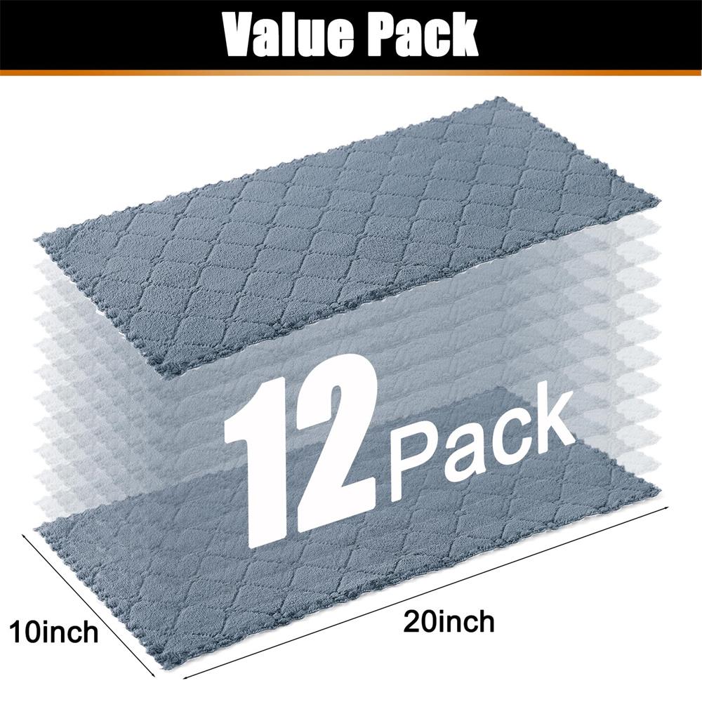 Kitinjoy 6pcs Microfiber Towel Absorbent Kitchen Cloth Wash Kitchen Clean Cloth Soft Lint Free Dish Cloth Household Wash Towel