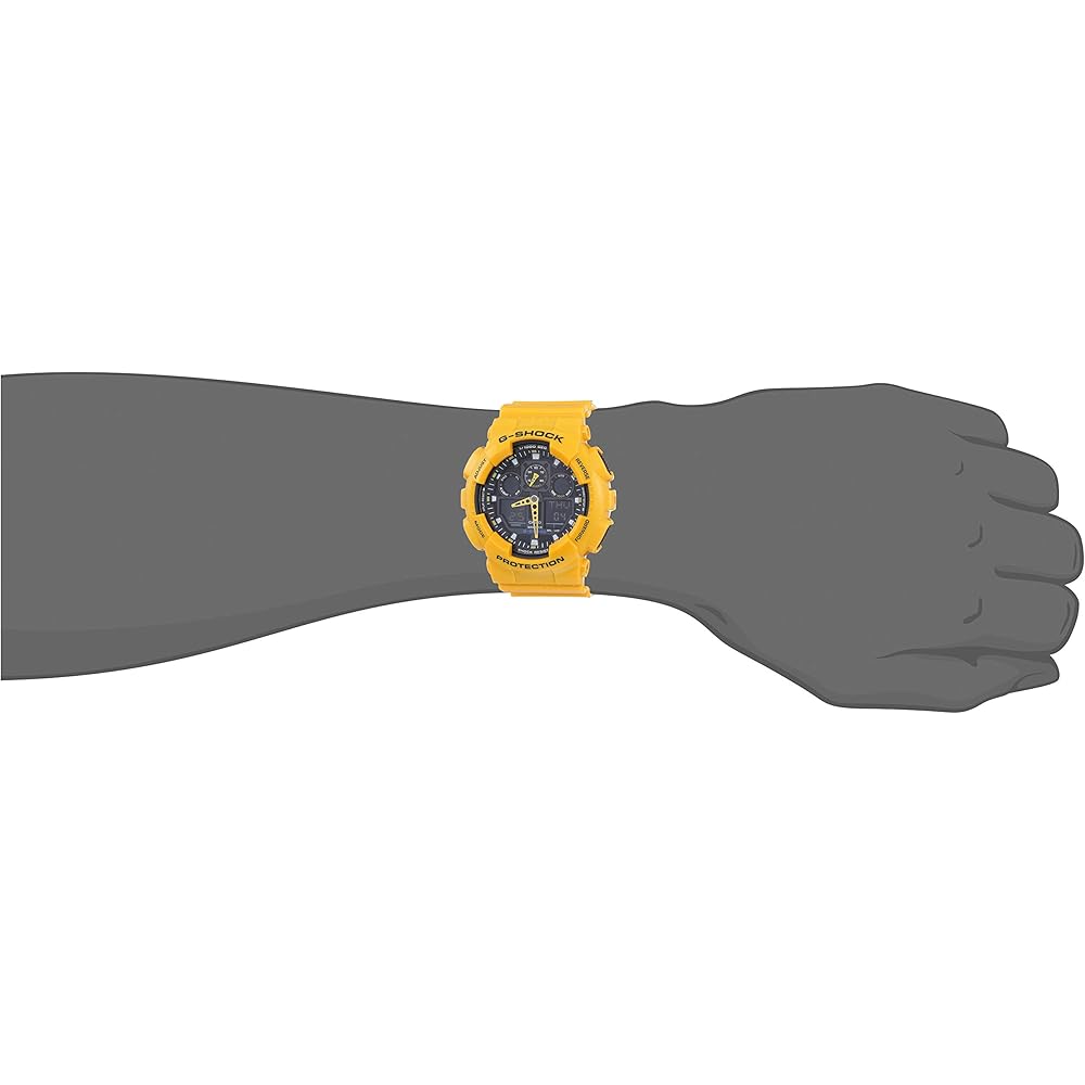 G-SHOCK GA-100A-9A Analog Digital Stopwatch 1/1000 Sec Yellow Men's Watch